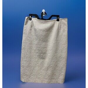 Le Suit Gold Metallic Cotton Blend Pencil Skirt Suit Skirt Size 14